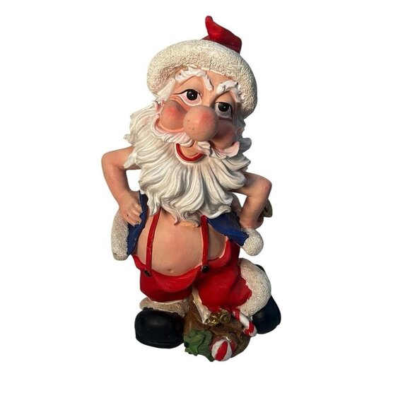 vintage lot of 2 whimsy ceramic santa figurines 9'' super cute - Picture 3 of 13